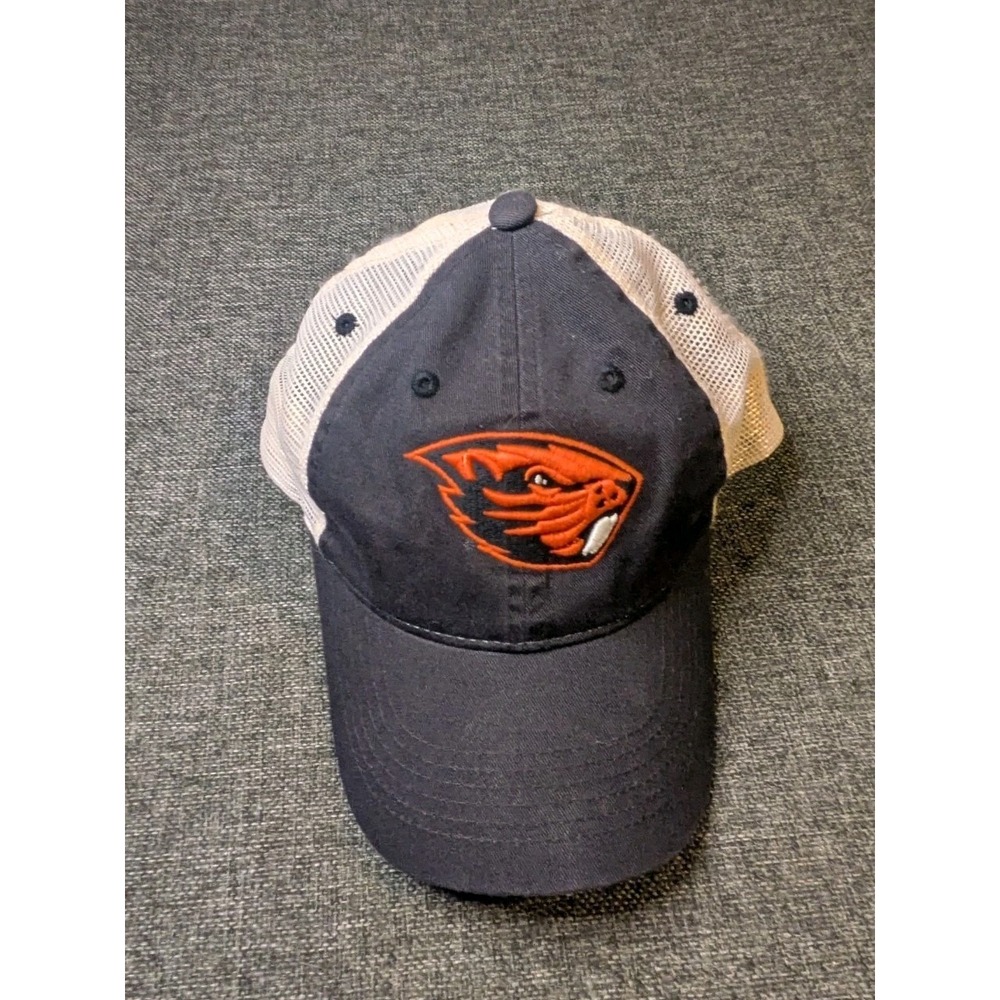Oregon State University Beavers OSU Zephyr Hat Black & Orange Mesh Snapback Cap